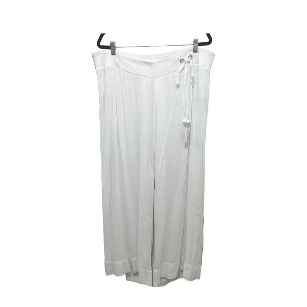 Soft Surroundings Wide Leg Lounge Pants Sz Large Drawstring Yoga Athleisure Gym